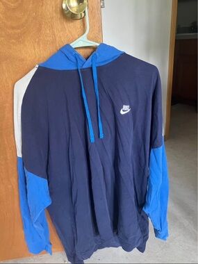 Nike Bright Blue and Navy Hooded Pullover